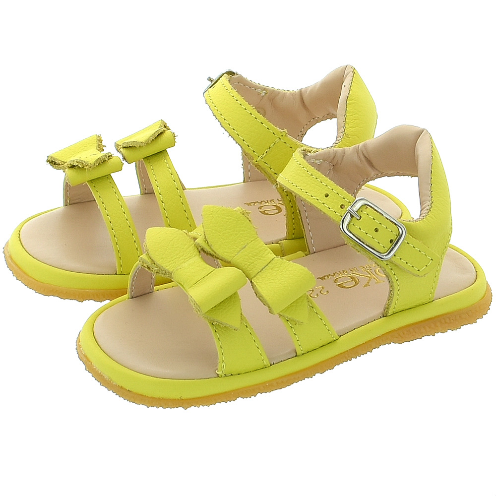 Toddler Leather Sandal with Dainty Bows (Yellow)